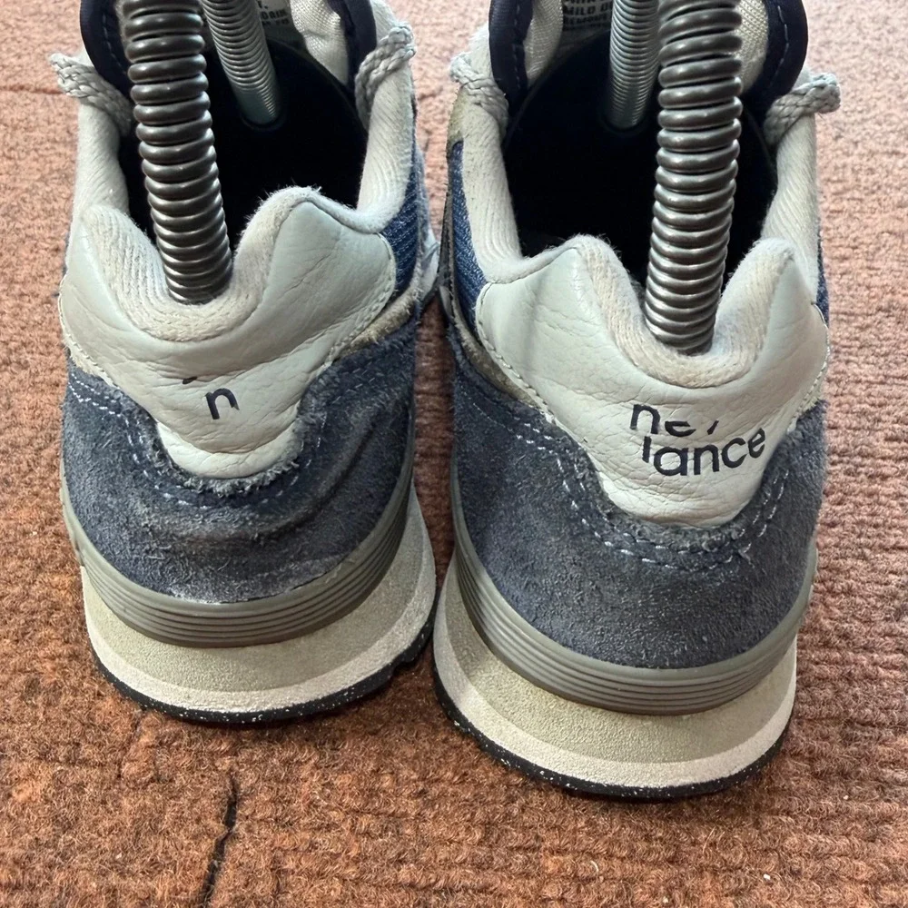 New Balance 574 Classic Kids Navy Blue Grey Sneakers PC574EVN Boys Size 2‎ B+